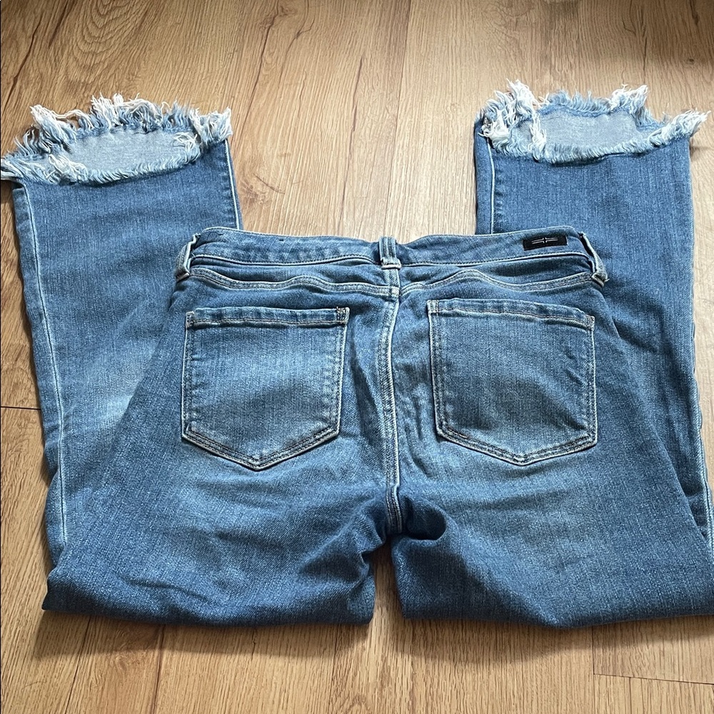 Liverpool Frayed Hem Blue Jeans - Picture 3 of 5
